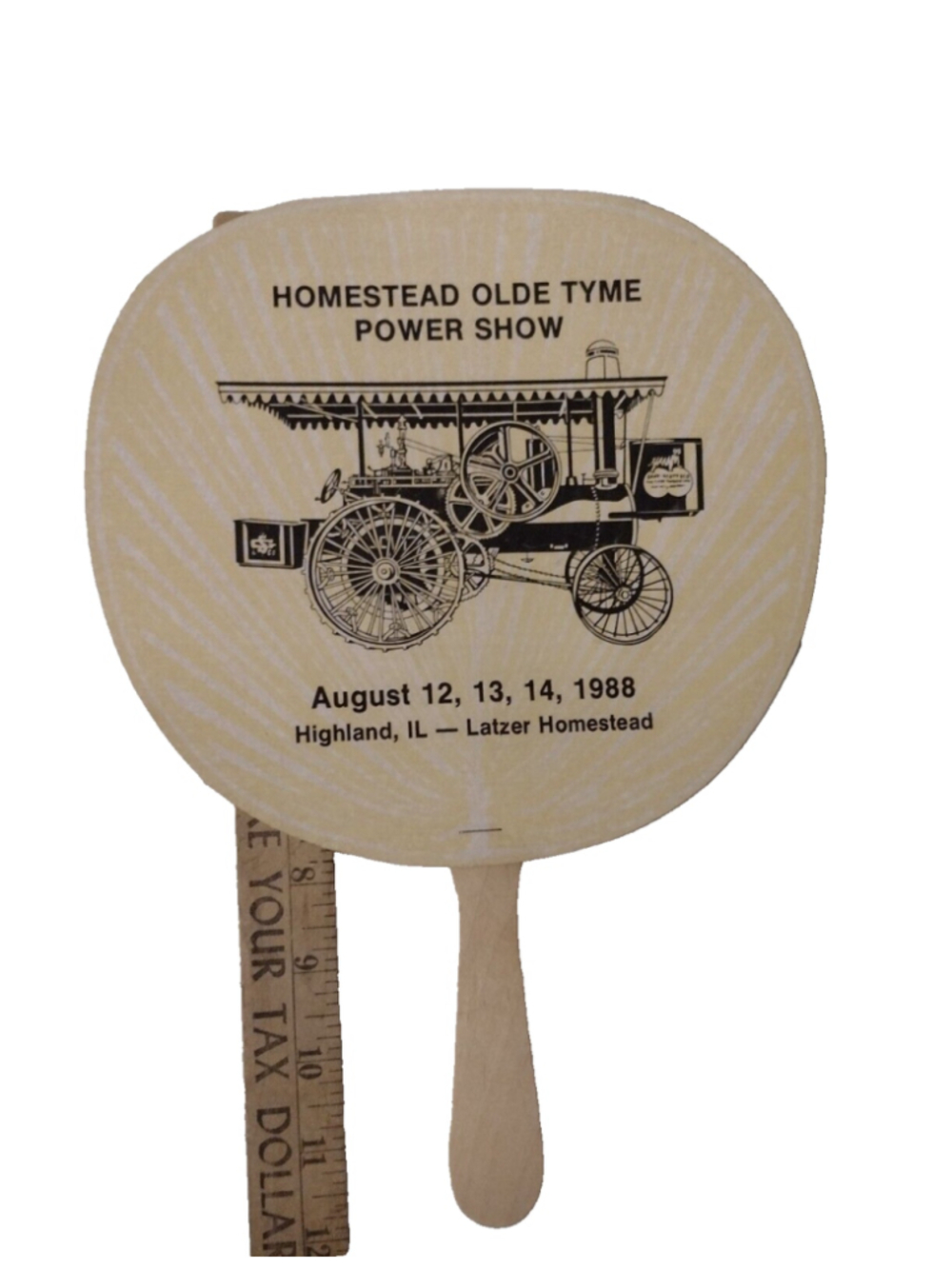 Highland IL Latzer Homestead Power Show 1988 First National Bank Ad Paper Fan